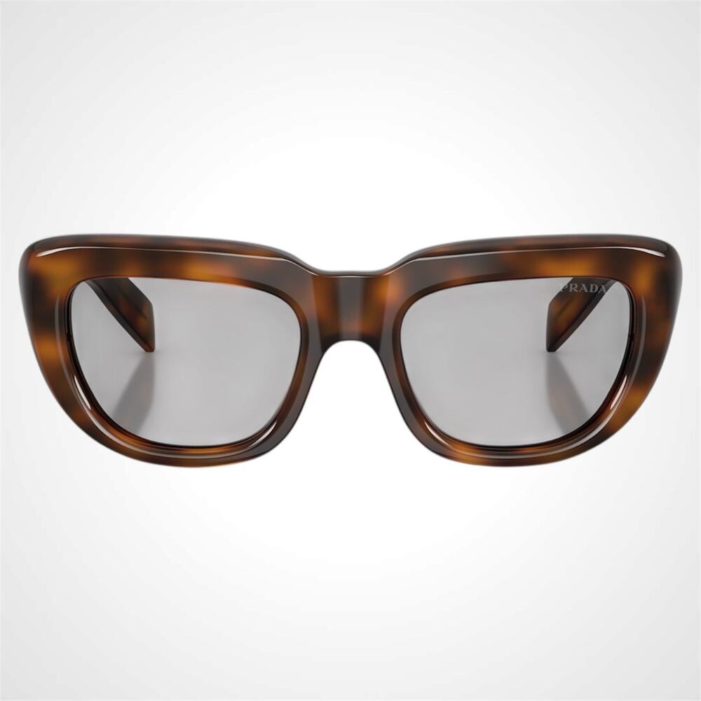 New PRADA Sunglasses Brown Juniper Tortoise Grey Lens Women's - Picture 2 of 6